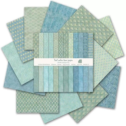Boho Scrapbook Paper Vintage Flower Pattern Papers Pad 12×12, 24 Sheets - Image 6