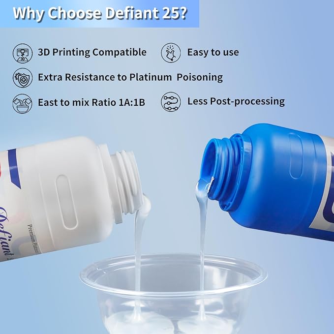 Siraya Tech Defiant 25 Platinum Silicone Mold Making Kit 2kg – Food Safe - Image 2