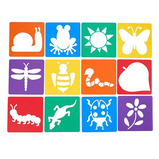 Colorations Garden Stencils, 12 Garden Designs, Made from Washable Plastic by Colorations