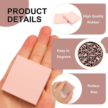 60 Pcs 2"x2" Rubber Carving Blocks, Linoleum Blocks, Stamp Carving Blocks - Image 3