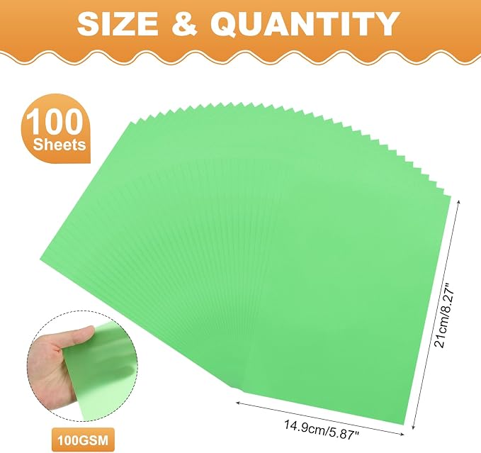 MECCANIXITY 100 Sheet Colored Vellum Paper 5.9" x 8.3", 100gsm Translucent - Image 2