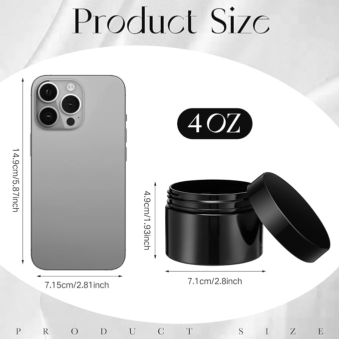 SATINIOR 12 Pack 4 oz Plastic Container Jars - Image 2