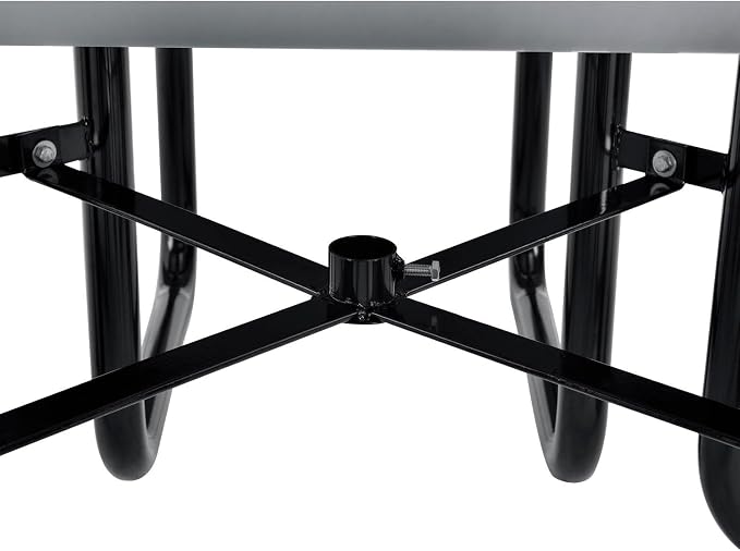 Global Industrial 46" Square Picnic Table, Expanded Metal, Attached Benches - Image 7