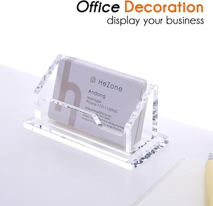 Acrylic Card Holder Clear Horizontal Business Card Organizer Stand - Image 4