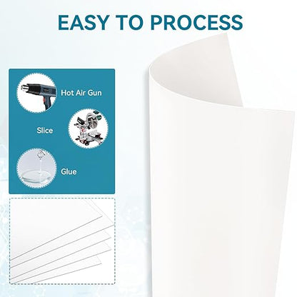 5 Pack White Plastic Sheets 8x12x0.04in Flexible High Tensile Plastic Sheets - Image 5