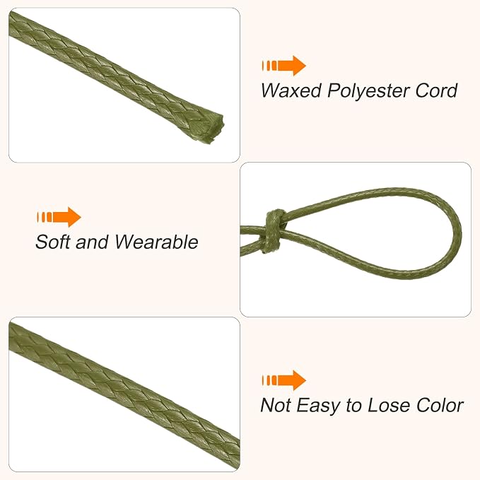 MECCANIXITY Waxed Cord 1.5mm Waxed Thread 87 Yard Wax String Leather Cord - Image 3
