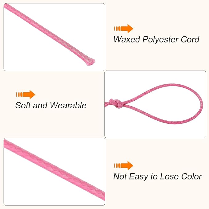 MECCANIXITY Waxed Cord 0.5mm Waxed Polyester Cord 175 Yard Wax String - Image 3