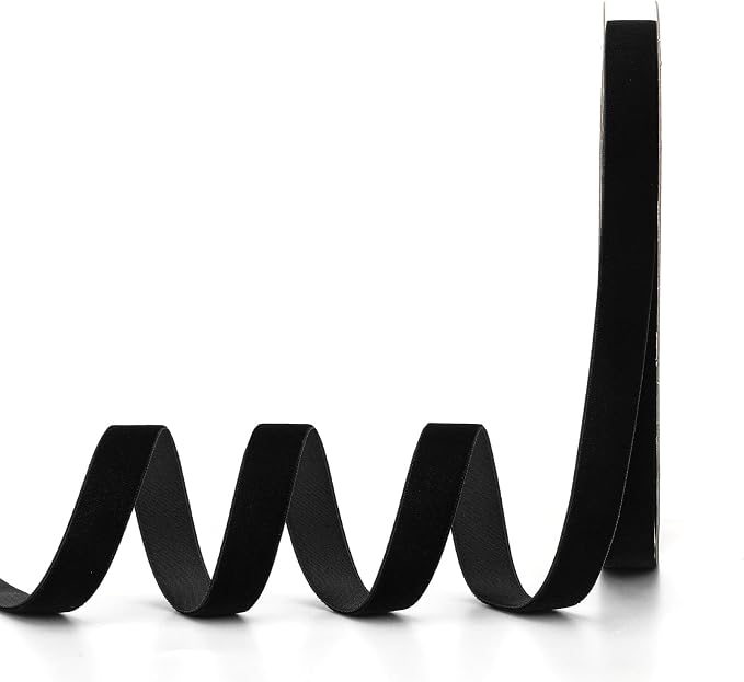 Black Velvet Ribbon, 5/8" W x 20Yd Single Face, Hair Bows, Handmade Craft and by Lemon+Park