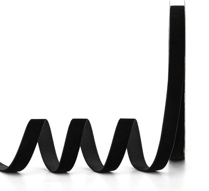 Black Velvet Ribbon, 5/8" W x 20Yd Single Face, Hair Bows, Handmade Craft and by Lemon+Park