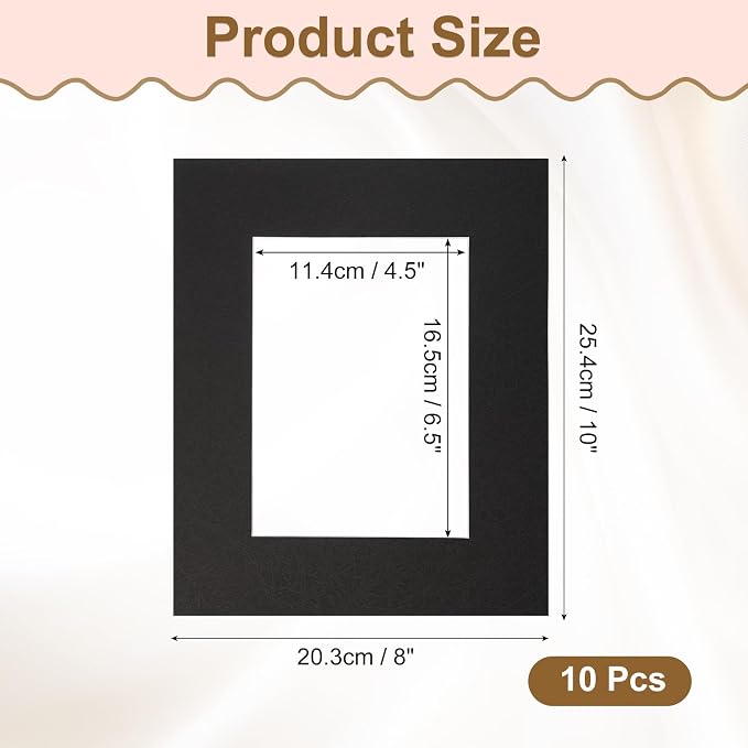 uxcell 10Pcs Picture Mats, 8 x 10 Mat Board Center - Image 2