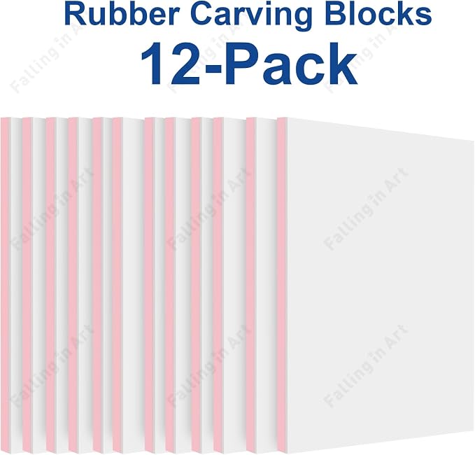 Falling in Art 5 Pack Rubber Carving Block, Soft Linoleum Block - Image 5