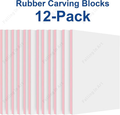 Falling in Art 5 Pack Rubber Carving Block, Soft Linoleum Block - Image 5