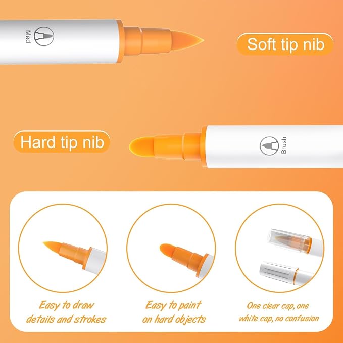 Acrylic Paint Marker Pens 24pcs, Dual Tip Pens - Image 4