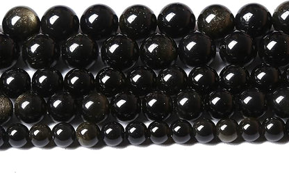 AAA Natural Gold Obsidian Gemstone Beads Energy Healing Power Stones Round - Image 4