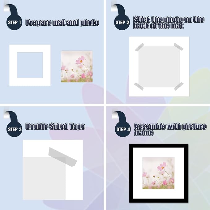 Mat Board Center, 12x12 for 8x8 White Photo Picture Mats - Image 6