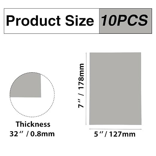 10Pcs Silver Anodized Aluminum Sheet 5" x 7" x 1/32" Corrosion-Resistant Metal - Image 2