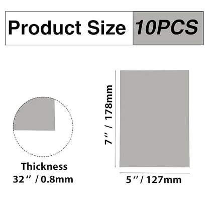 10Pcs Silver Anodized Aluminum Sheet 5" x 7" x 1/32" Corrosion-Resistant Metal - Image 2