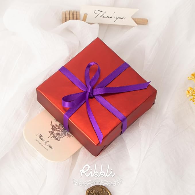 Ribbli Purple Satin Ribbon Double Faced Satin 1/4 Inch x Continuous 100 - Image 2
