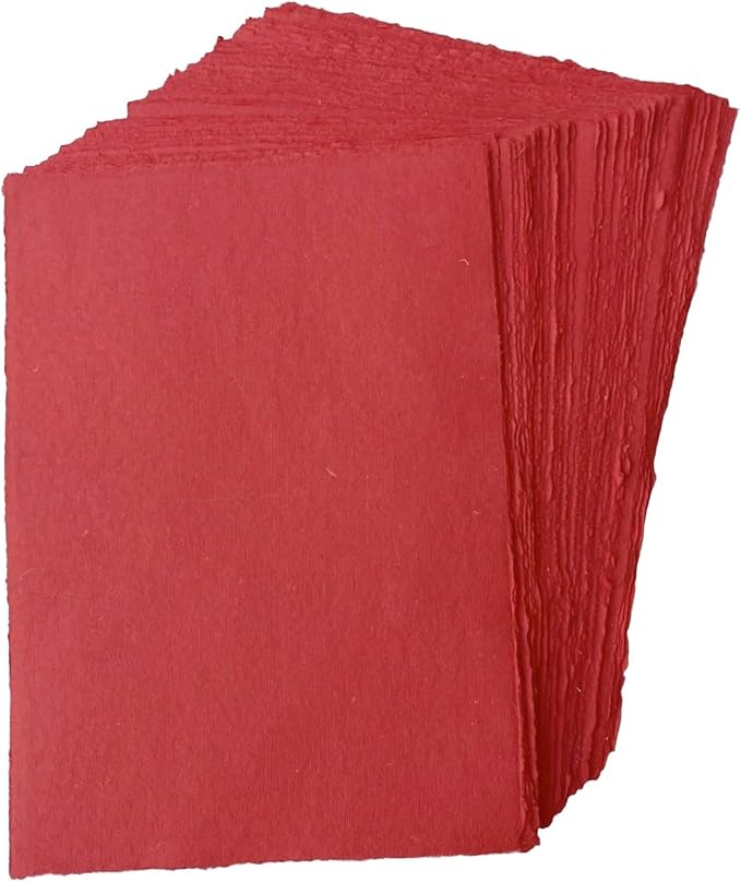Wanderings Red A4 Handmade Paper - Image 3