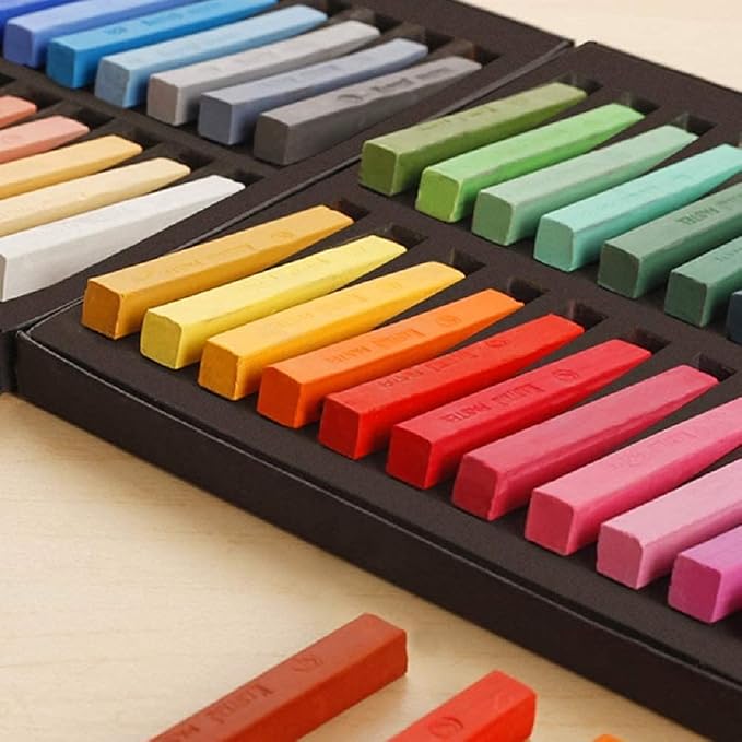 Non Toxic Artist Pastels, Square Soft Pastels Set, Chalks 12/24/36/48 Colors by MARJAQE