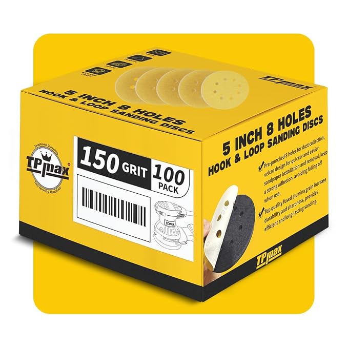 100PCS 5 Inch 150 Grit 125mm 8 Hole Sanding Discs Sandpaper - Image 7