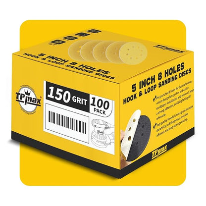 100PCS 5 Inch 150 Grit 125mm 8 Hole Sanding Discs Sandpaper - Image 7