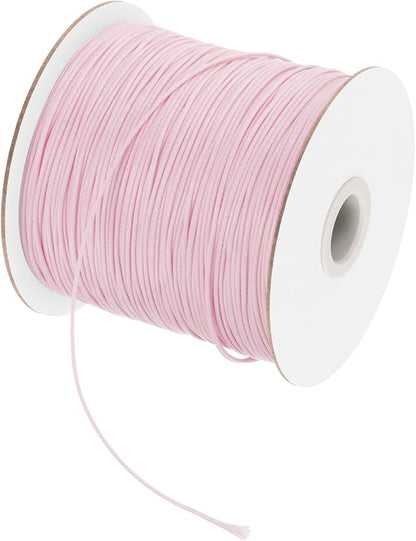 MECCANIXITY Waxed Cord 0.5mm Waxed Polyester Cord 175 Yard Light Pink by MECCANIXITY
