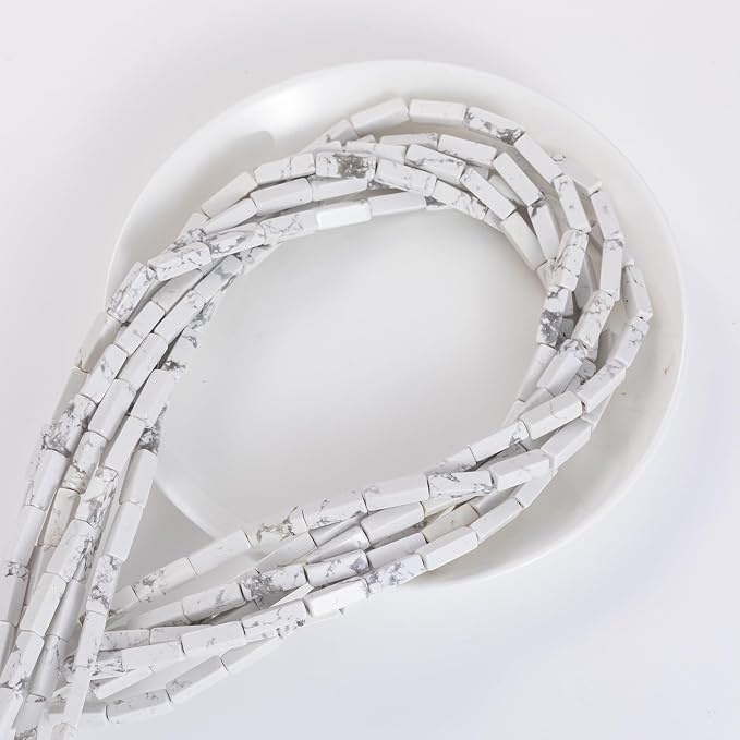 Natural White Turquoise Rectangle Tube Beads 4x13mm 38cm/str Loose Semi - Image 7