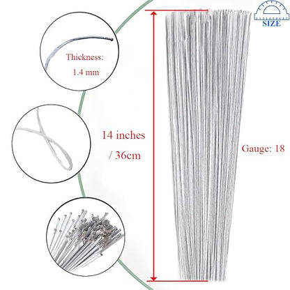 HAHIYO 18Gauge White Paper-Wrapped Metal Floral Wire 14 Inches, 70 Pack - Image 2