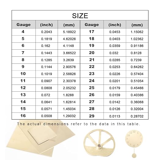 8 Gauge Brass Sheet，H62 Brass Plates Metal 0.118" Thickness x 5.9" Width x 5.9" - Image 4