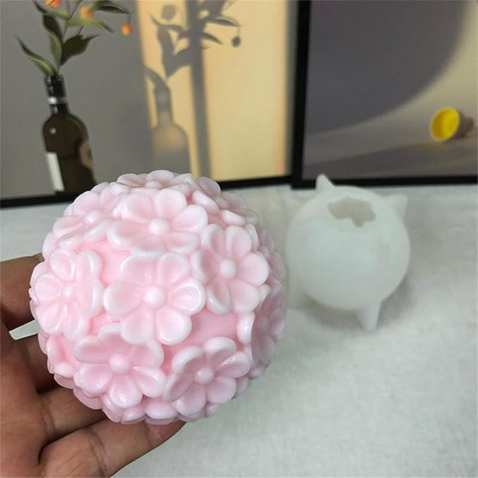 Chrysanthemum Ball Candle Soap Mold Daisy Flower Silicone Mold - Image 4