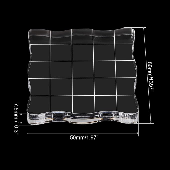 PATIKIL 2" x 2" Acrylic Stamp Block, 2 Pack Clear Stamping Block - Image 2