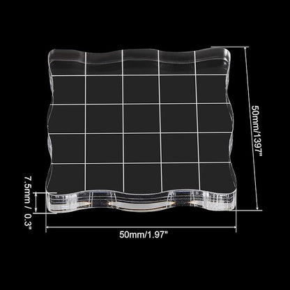 PATIKIL 2" x 2" Acrylic Stamp Block, 2 Pack Clear Stamping Block - Image 2