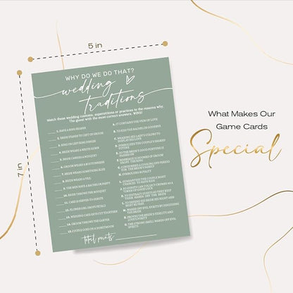 Bridal Shower Games Cards, Wedding Traditions Why Do We Do That, 25 Game Cards - Image 3