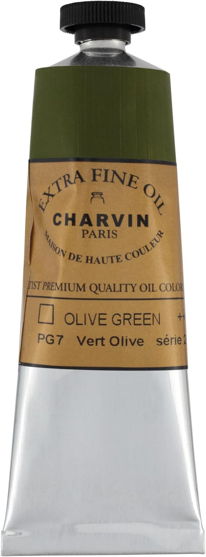 Charvin Extra Fine Oil Paint, Olive Green 60 ml - Image 2