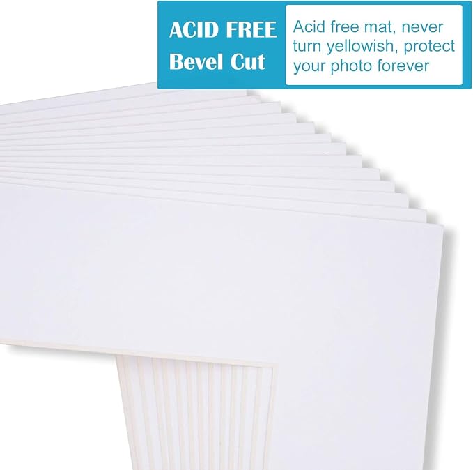 Egofine Pack of 5 White Pre-Cut Mat Board 11x14 Picture Mat - Image 5
