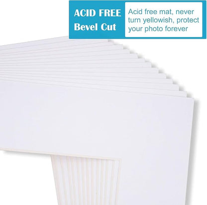 Egofine Pack of 5 White Pre-Cut Mat Board 11x14 Picture Mat - Image 5