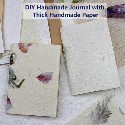 Textured Handmade Paper Sheets for Crafts, A5 Thick Rough Mulberry Recycled - Image 5