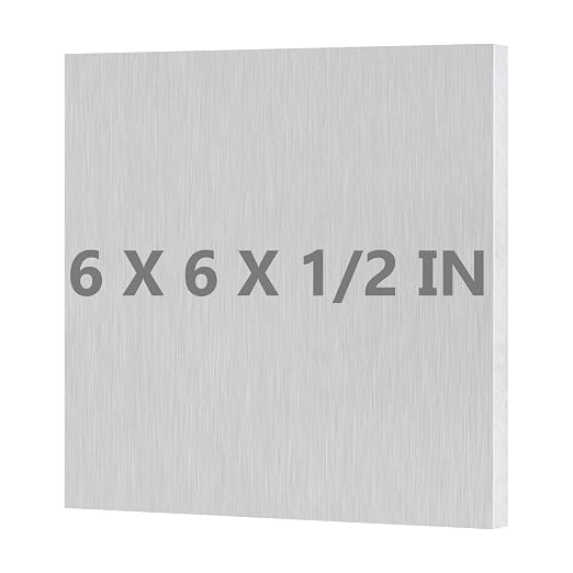 6061 T651 Aluminum Sheet Metal 6 x 6 x 1/2 Inch Heat Treatable Rectangle 0.50" by Lswteiz