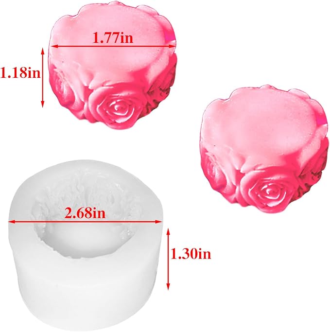 2PCS Rose Silicone Molds, Candle & Soap Molds - Image 5