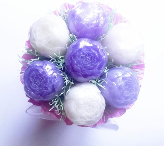 2PCS Peony Flower Silicone Candle Molds Soap Molds Fondant Chocolate Cake Candy - Image 7