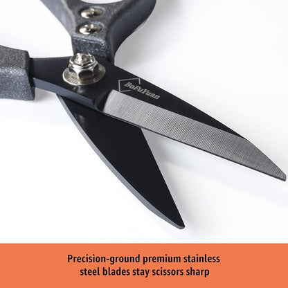 Heavy Duty All Purpose Scissors, Stainless Steel Blades, Frosted Gray Comfort - Image 2