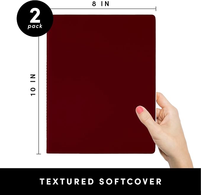 PAPERAGE Soft Cover Lined Journal Notebook, 2 Pack, 100 Pages, Large 7.5 inches - Image 2