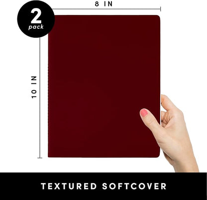 PAPERAGE Soft Cover Lined Journal Notebook, 2 Pack, 100 Pages, Large 7.5 inches - Image 2