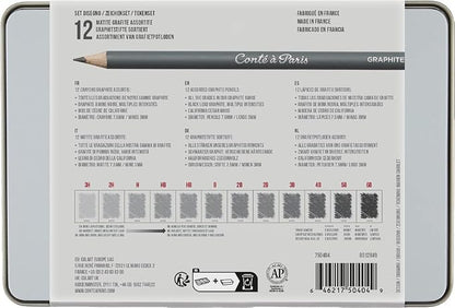 Conté à Paris 12 Count Assorted Graphite Pencil Drawing Set - Image 7