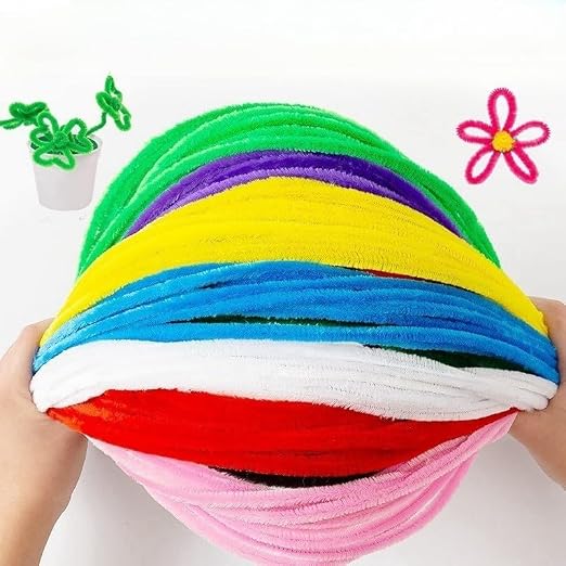 100 Pieces Pipe Cleaners Chenille Stem, Lime Green Color Pipe Cleaners Set - Image 6