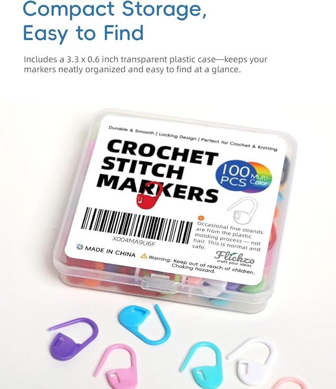 100PCS Crochet Stitch Markers by Flickzo – Locking Stitch Markers - Image 7