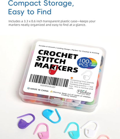 100PCS Crochet Stitch Markers by Flickzo – Locking Stitch Markers - Image 7