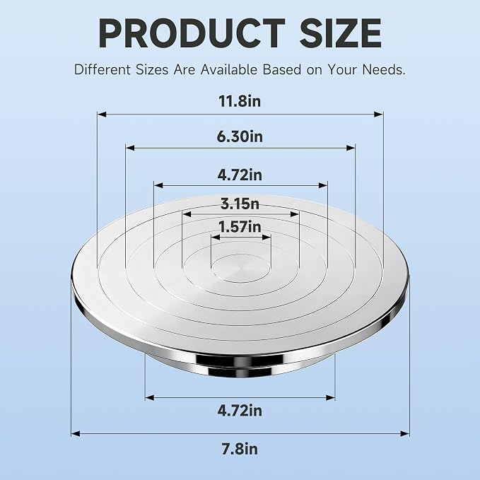 Kartols 12 Inch Sculpting Wheel, Double-Sided Pottery Turnable Wheel Aluminium - Image 2
