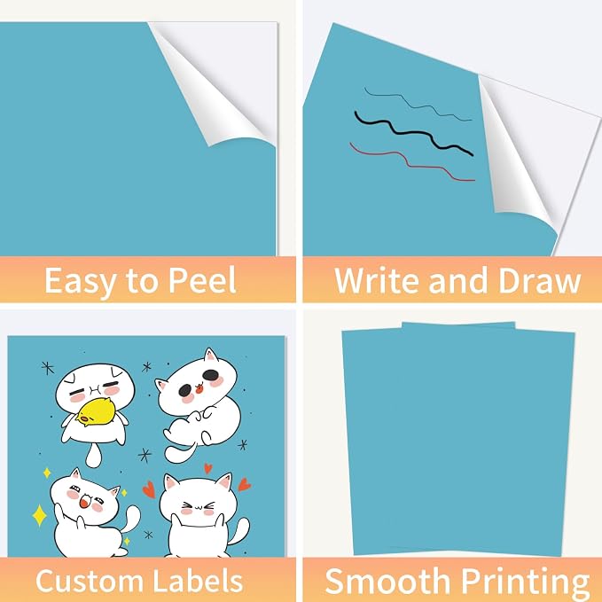 Printable Sticker Paper, 20 Sheets Lake Blue Printable Sticker Paper, - Image 5